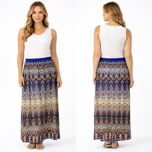 GIANNI BINI Maxi Skirt Women’s Size 4 Multicolor Aztec Geo High-Low Boho NEW